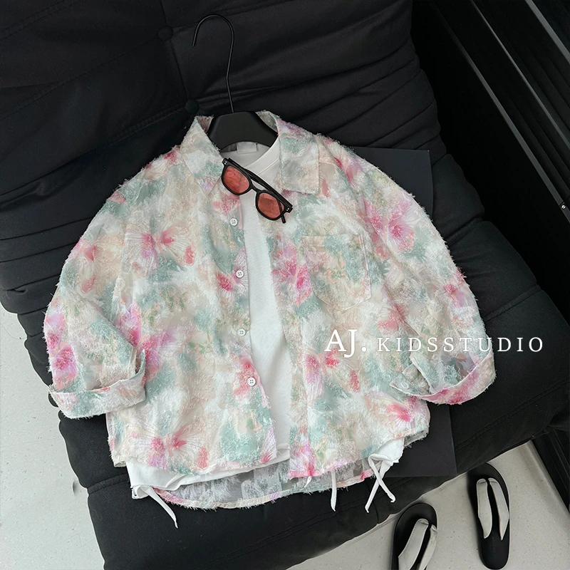 【现货】阿卷2025秋装儿童韩版碎花透气舒适长袖外套MPG4233-PP2
