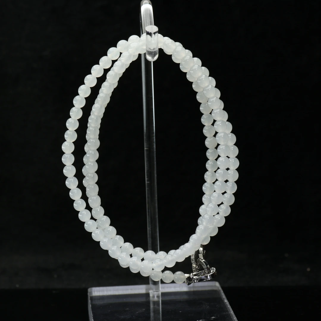 26天然缅甸翡翠A货冰珠串/800910/上海嘉禾拍卖