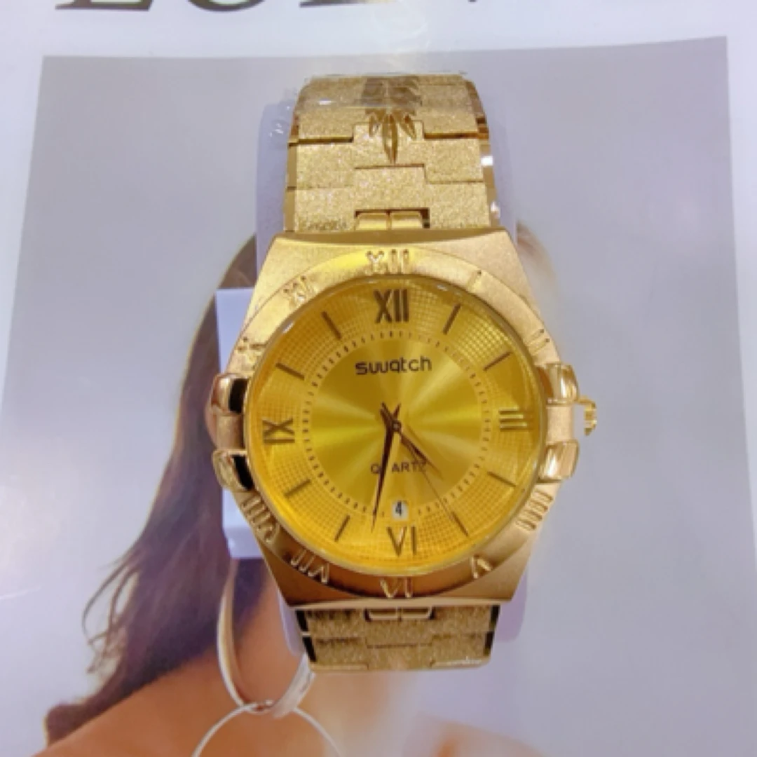 新款沙金男女通用带日历手表