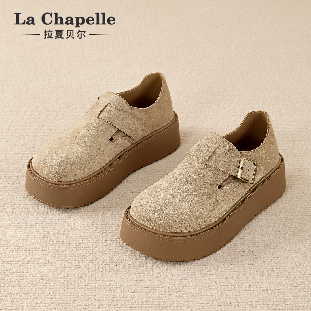 拉夏贝尔勃肯鞋女2025秋季新款厚底增高百搭一脚蹬懒人休闲单鞋女