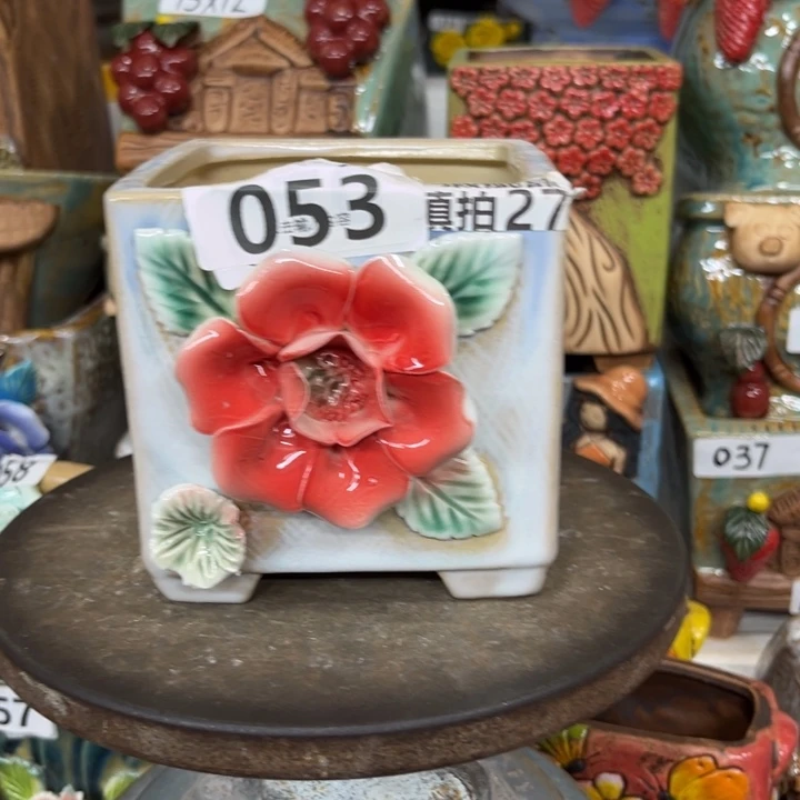 紫砂花盆粗陶材质多肉花盆