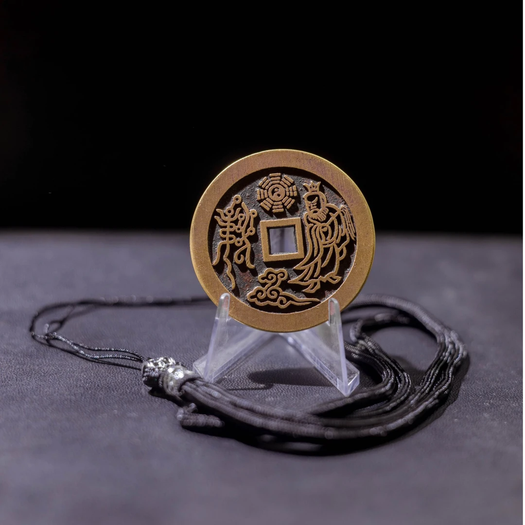 现代翻砂仿制工艺品山花背老君拂尘民俗花钱泉同款