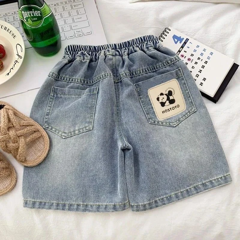 男童夏日牛仔短裤2025新款童装宝宝百搭浅蓝色裤子儿童五分裤洋气