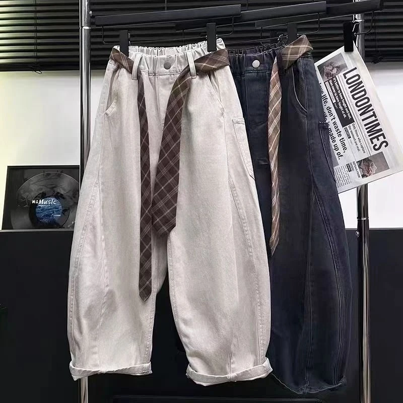 {原创}2025秋季男童新款时尚洋气韩版潮款宽松弯刀裤