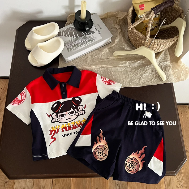现货【POLO套装】郝叔童品夏季新款限定高货2025男童套装潮HZ52133