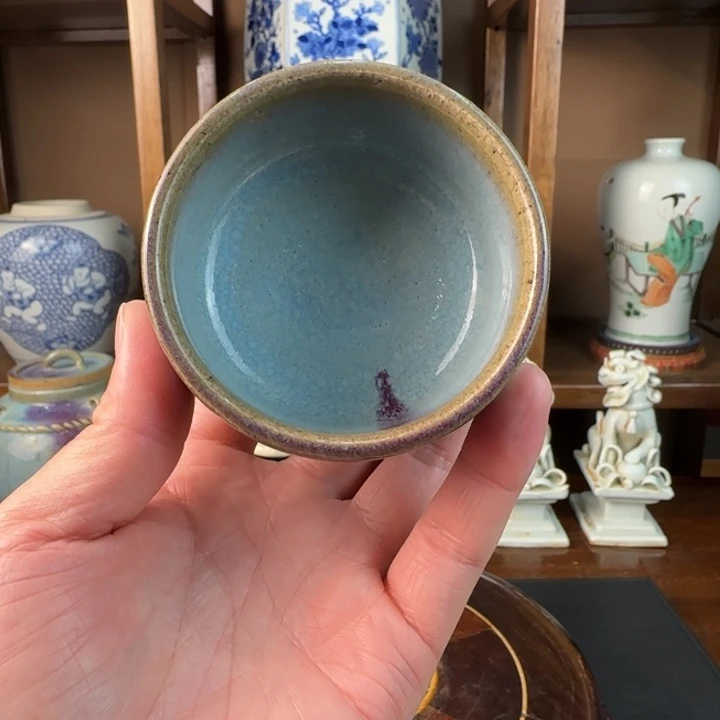 陶瓷00000001天蓝釉茶盏