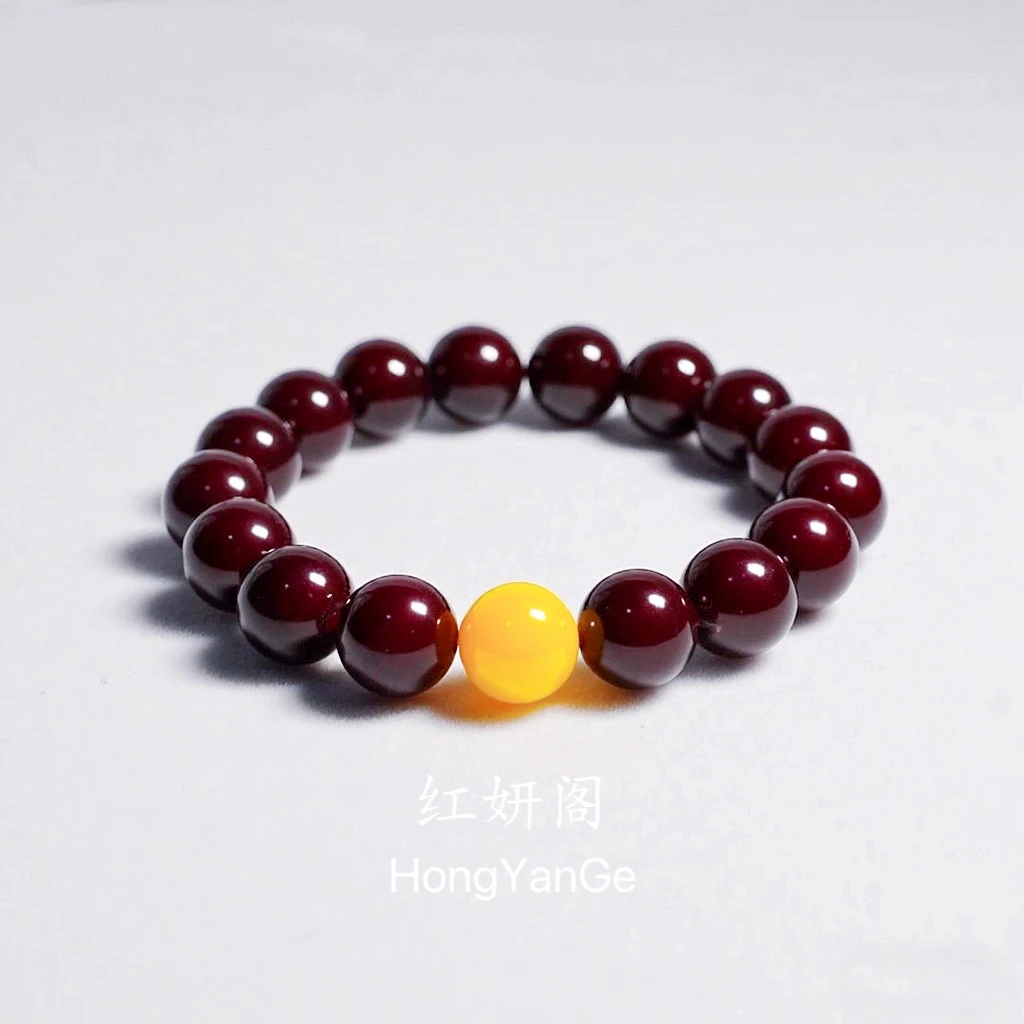 非金属木质手链 HongYanGe新款紫墨圆珠手串轻奢简约时尚男女手链