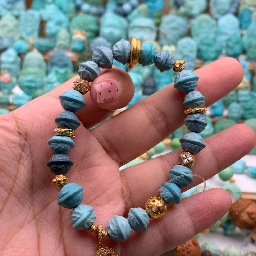 绿松石18K金镶嵌手链