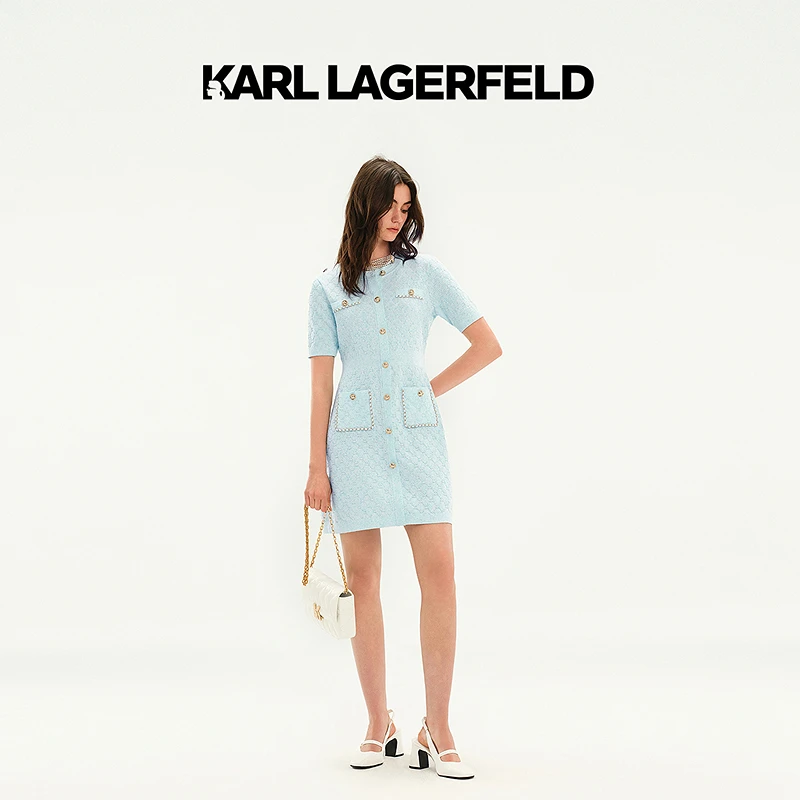 【晨粉专享价】KARL LAGERFELD夏季新款针织连衣裙M22E1381