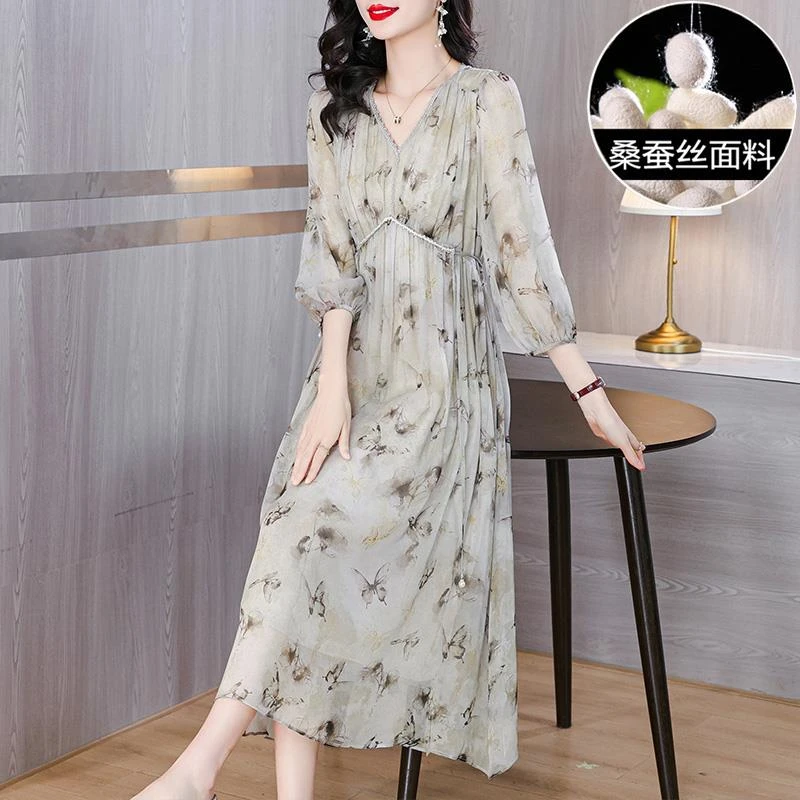 哥弟阿玛施正品杭州大码真品连衣裙女夏季2025新款国际大牌宽松桑