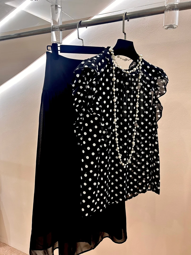 夏季穿搭一整套女2025新款时尚减龄雪纺上衣气质显瘦半身裙两件套