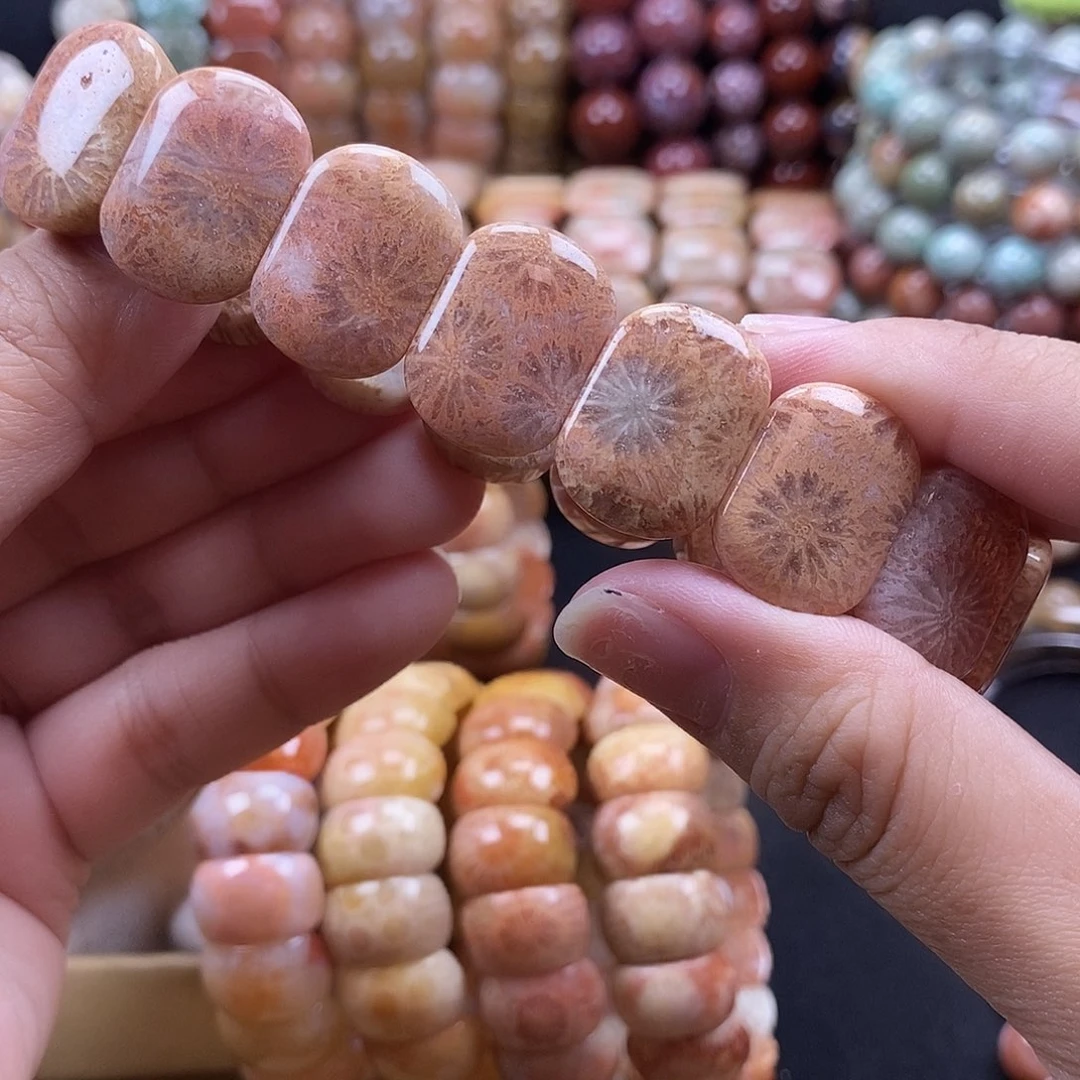 硅化珊瑚（珊瑚玉）未镶嵌手牌3