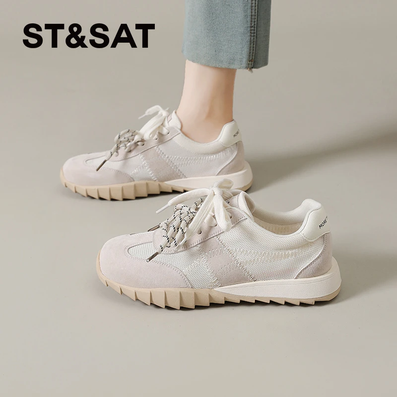 星期六复古德训鞋2025新款夏季薄款超火阿甘鞋运动休闲网面鞋女士