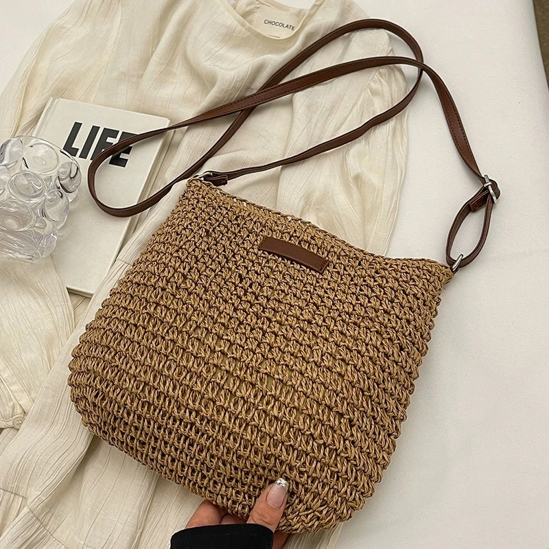 【吐司包】草编包单肩包韩版编织包包2025新款潮ins气质休闲随身包