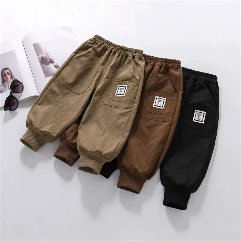 儿童裤子春季2025新款男童帅气时髦休闲裤中小童春秋百搭束脚裤潮