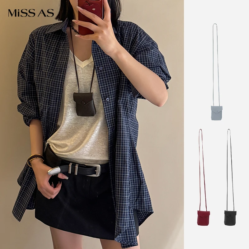 【YOEYYOU】纯色简约皮革迷你斜挎小包女2025新款