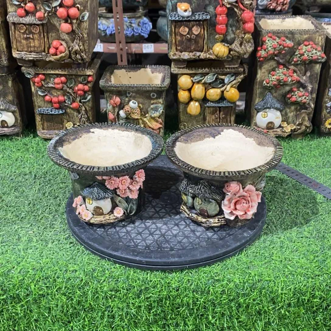 红陶青藤花器多肉花盆