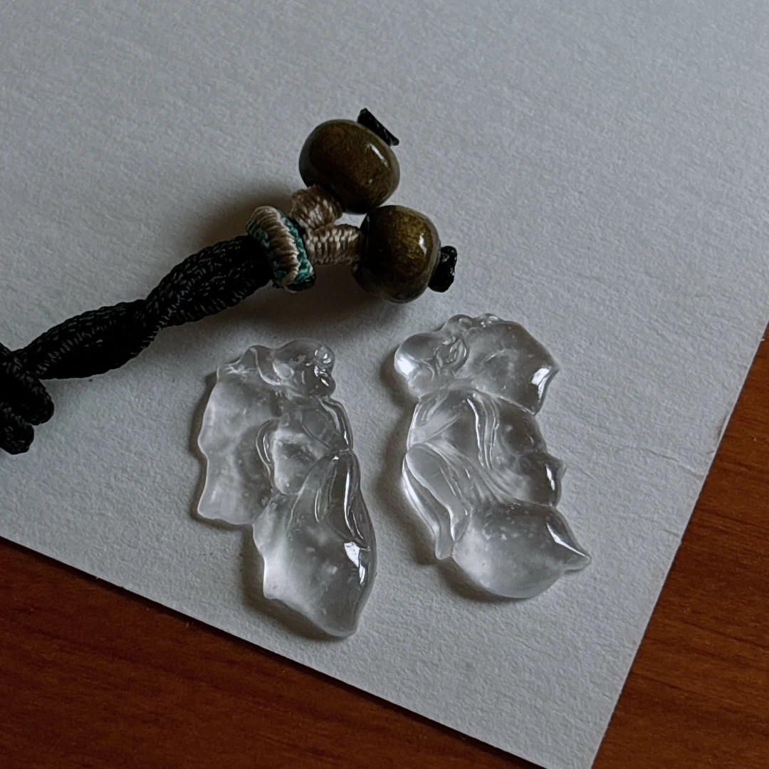 缅甸天然翡翠a货老坑玻璃种小仙子种好冰透工艺精致镶嵌设计款美