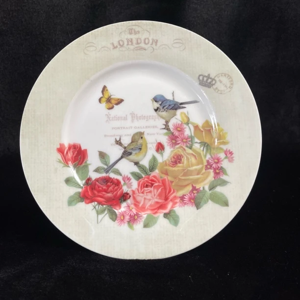 伦敦Landscape品牌精美骨瓷盘家用耐高温高档餐盘19.5cm平盘