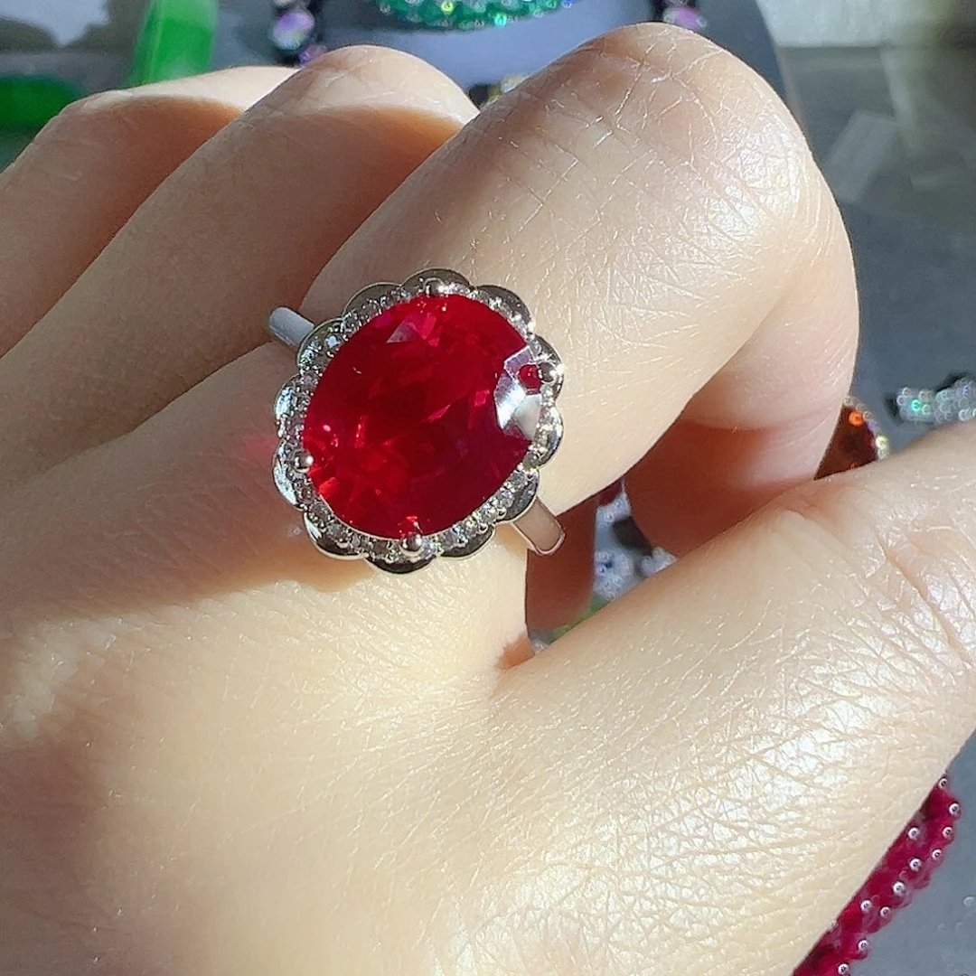 花岗石钨合金红色蓝色吊坠