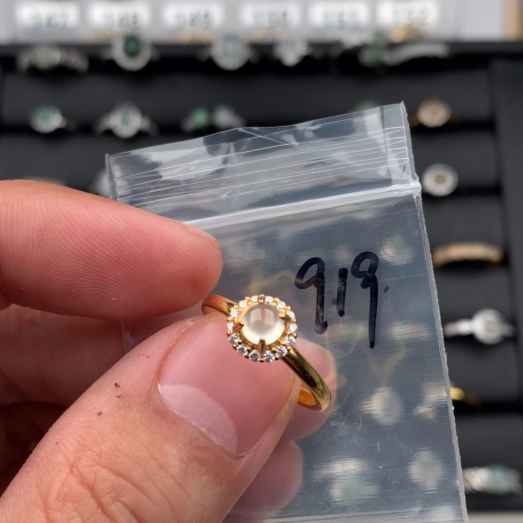 翡翠银S925镶嵌戒圈919