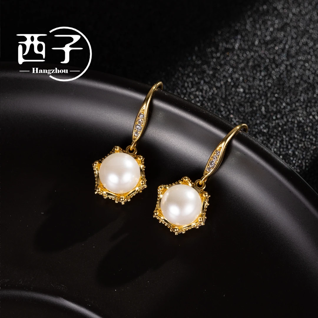 西子饰品高定镀18K金【耳畔花语耳钩】30岁40岁饰品上档次首饰轻奢