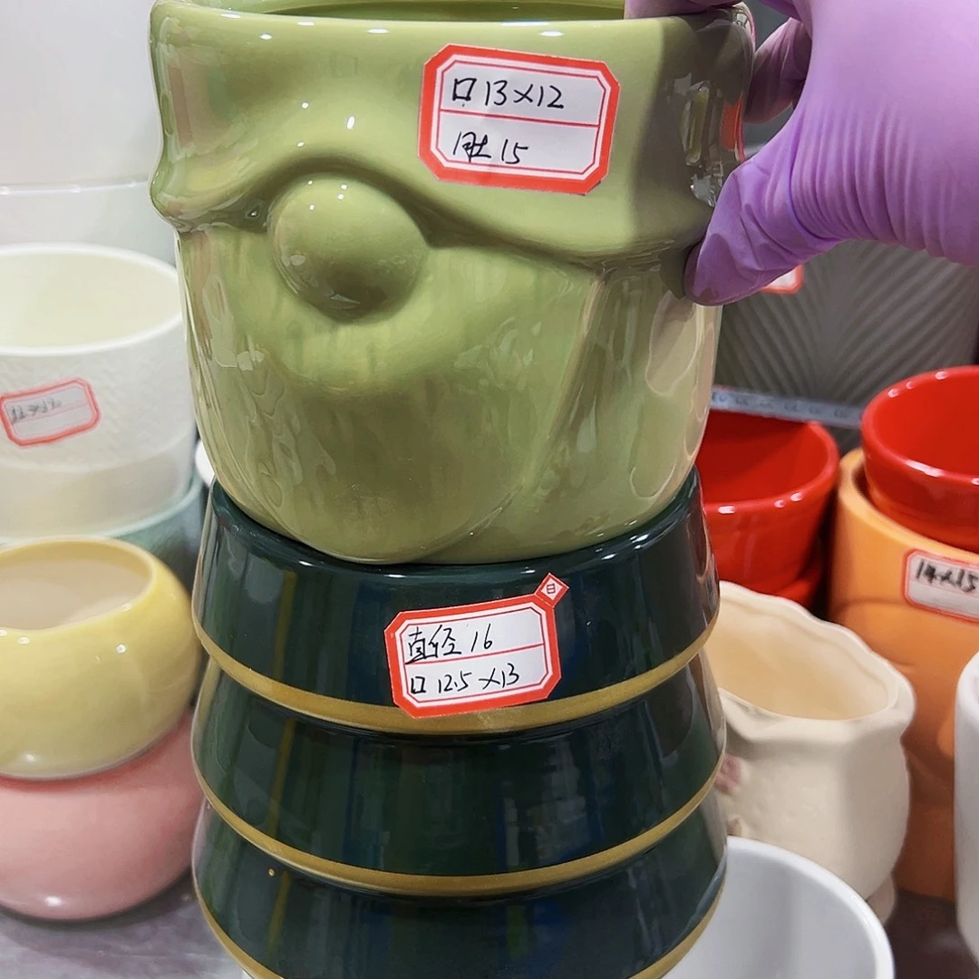 外贸尾单陶瓷花盆凑单10米包邮