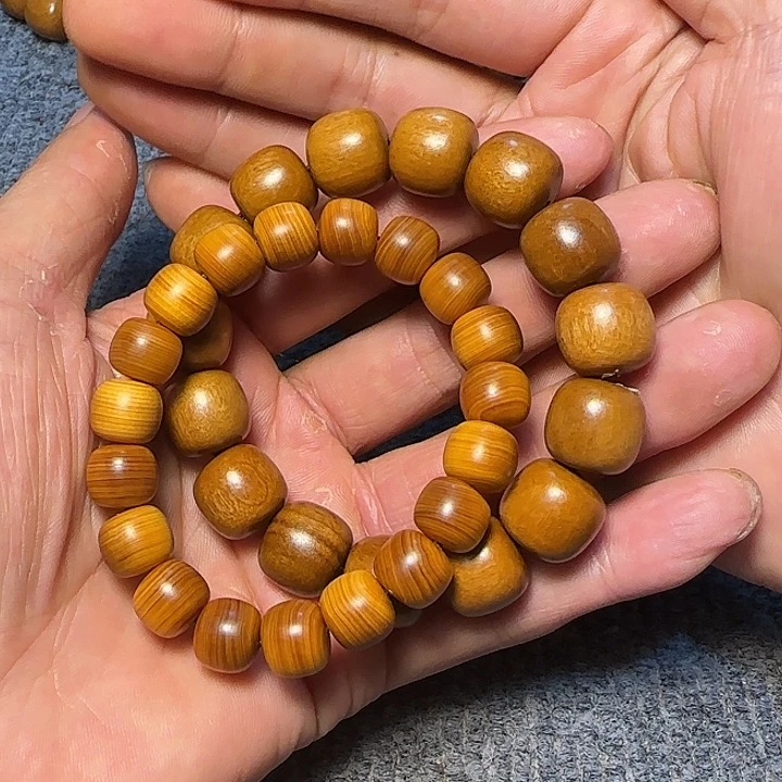 桃木全陈化老料把件串发2条