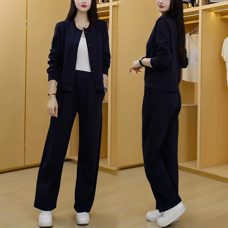 春秋运动服套装女2025年新款显瘦开衫长袖洋气减龄卫衣韩版两件套