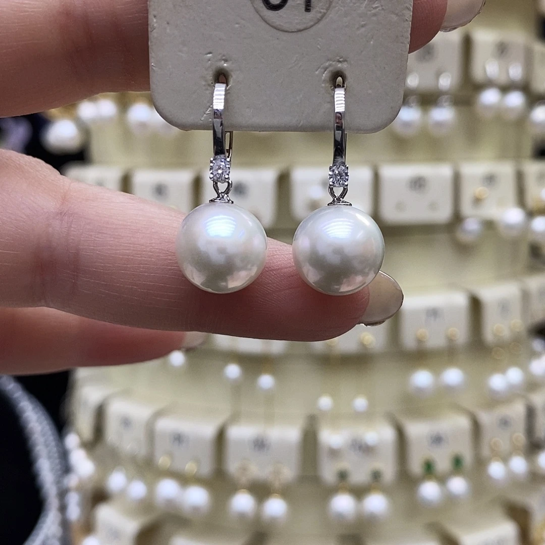 淡水珍珠耳饰银S925镶嵌