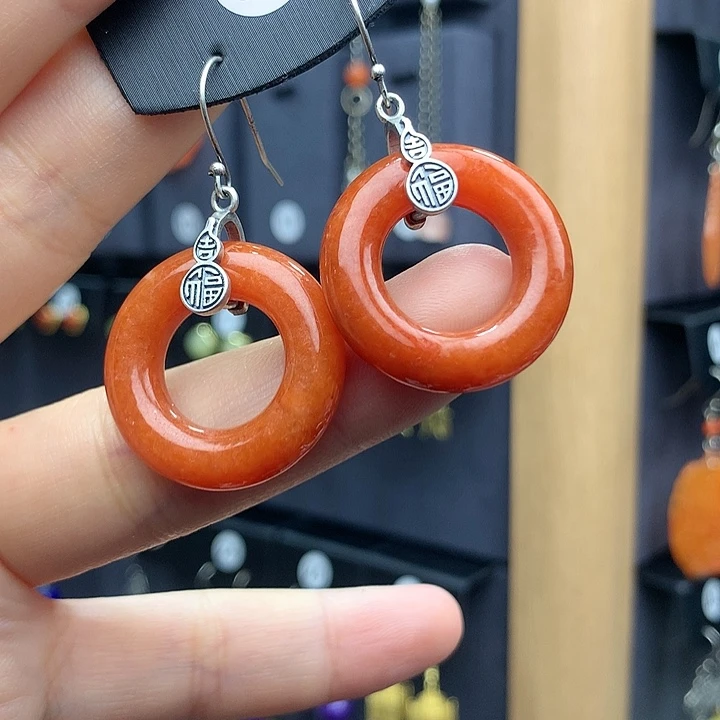 翡翠耳饰银S925镶嵌兜****?55666