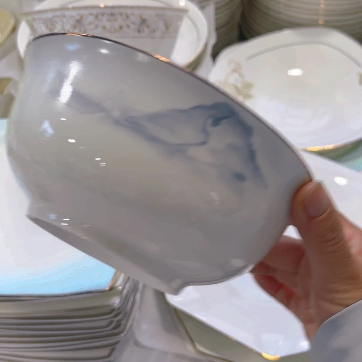 瓷片千里六寸面碗四个微瑕