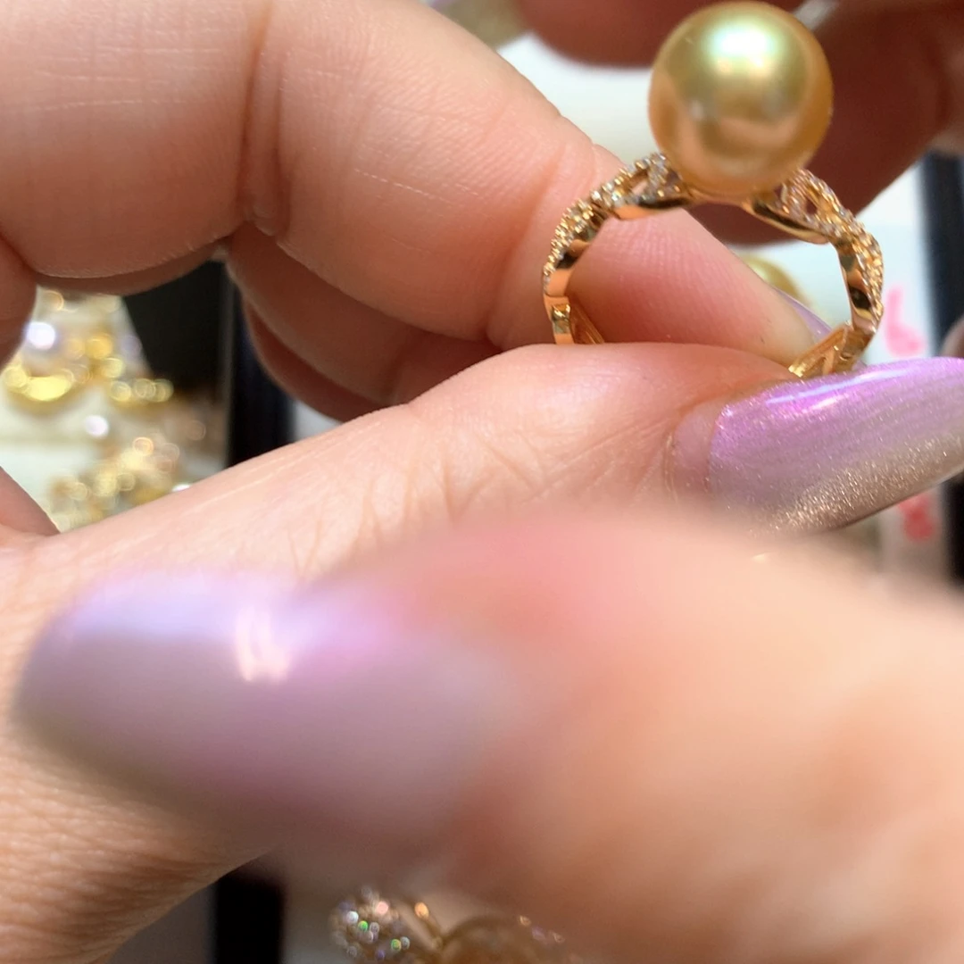 海水珍珠戒指银S925镶嵌