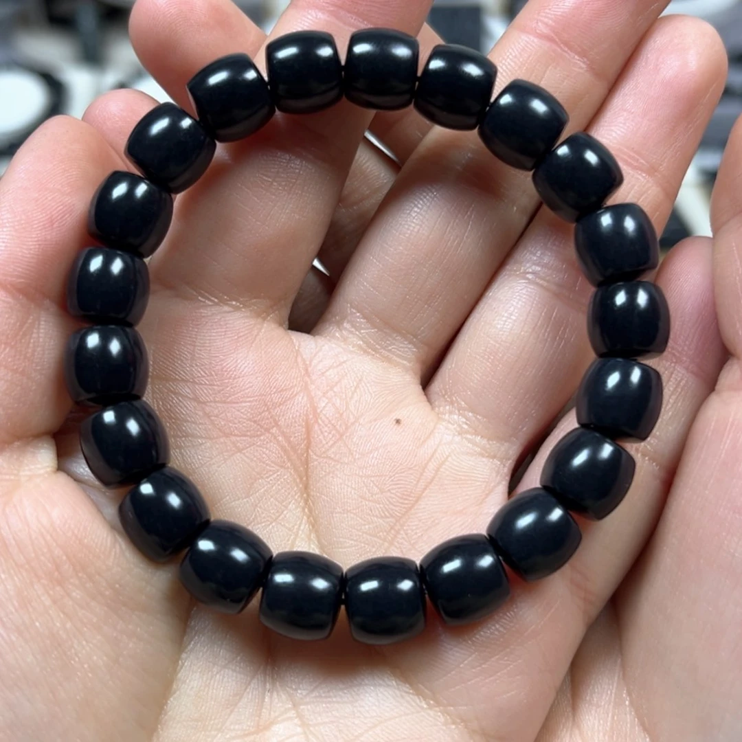 【闪购商品】和田玉（墨玉）卡10直切24颗珠子未镶嵌扶**＊