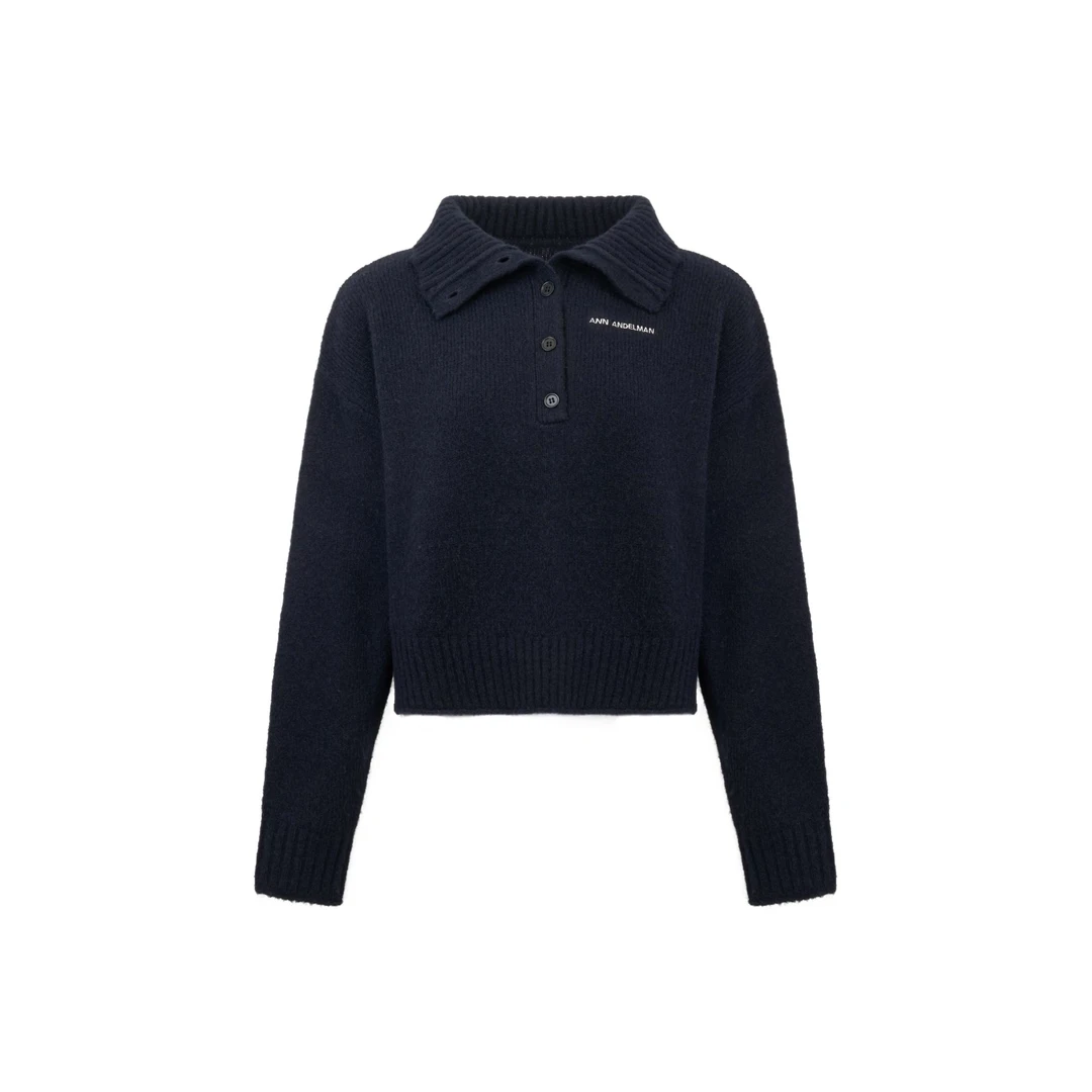 ANN ANDELMANT恤长袖针织时尚羊绒翻领秋冬ol套头