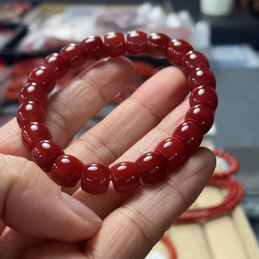 南红玛瑙未镶嵌耳饰