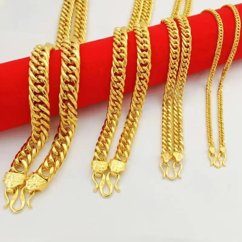 合金项链 老板项链时尚经典百搭大气霸气潮流扁平光面不掉色