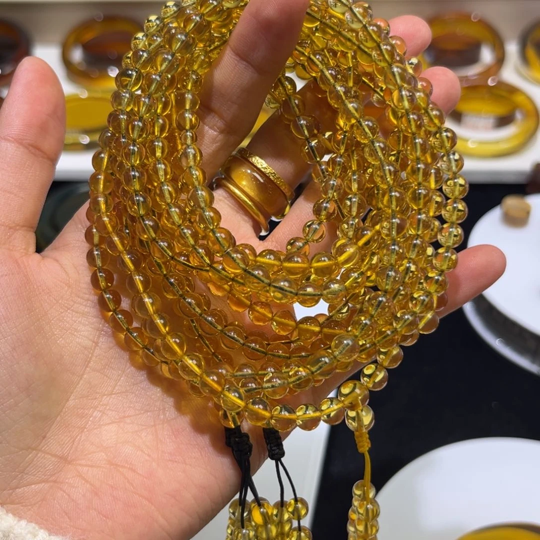 琥珀手镯未镶嵌?****?金兰108*3/金棕108*1