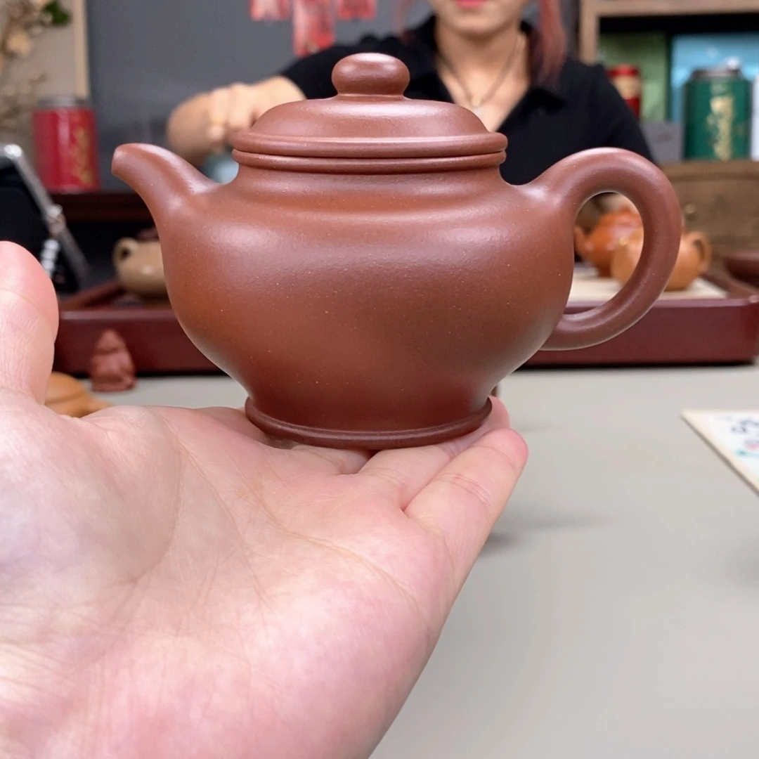 茶壶紫砂羊角山底槽清掇只半手200cc
