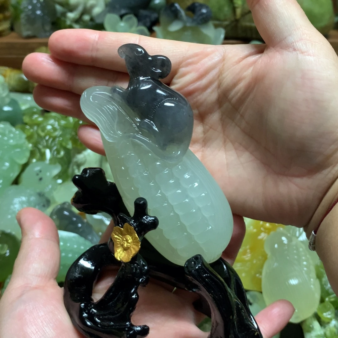 阿***超未镶嵌岫玉手把手把