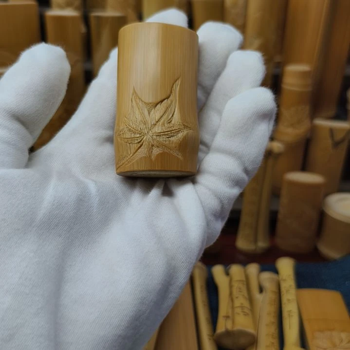 竹竹雕，实心玉竹，枫叶