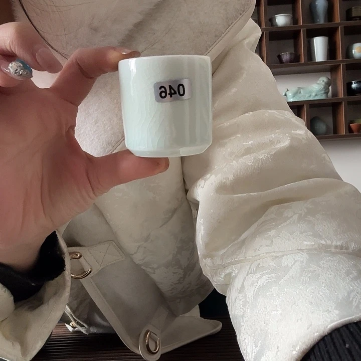 杯046玉青釉扳指杯一级品带礼盒