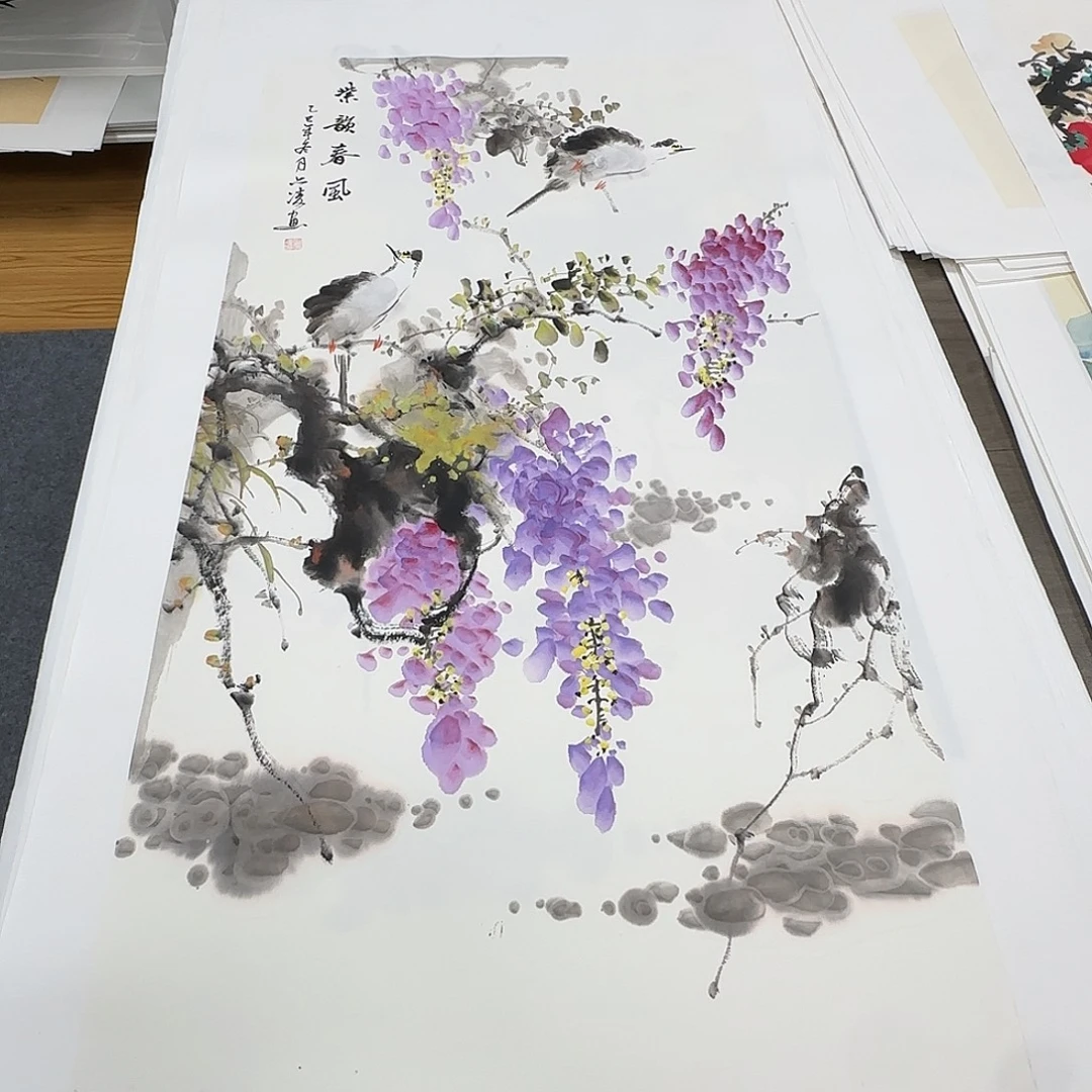 国画100*50纯手绘刘亦凌