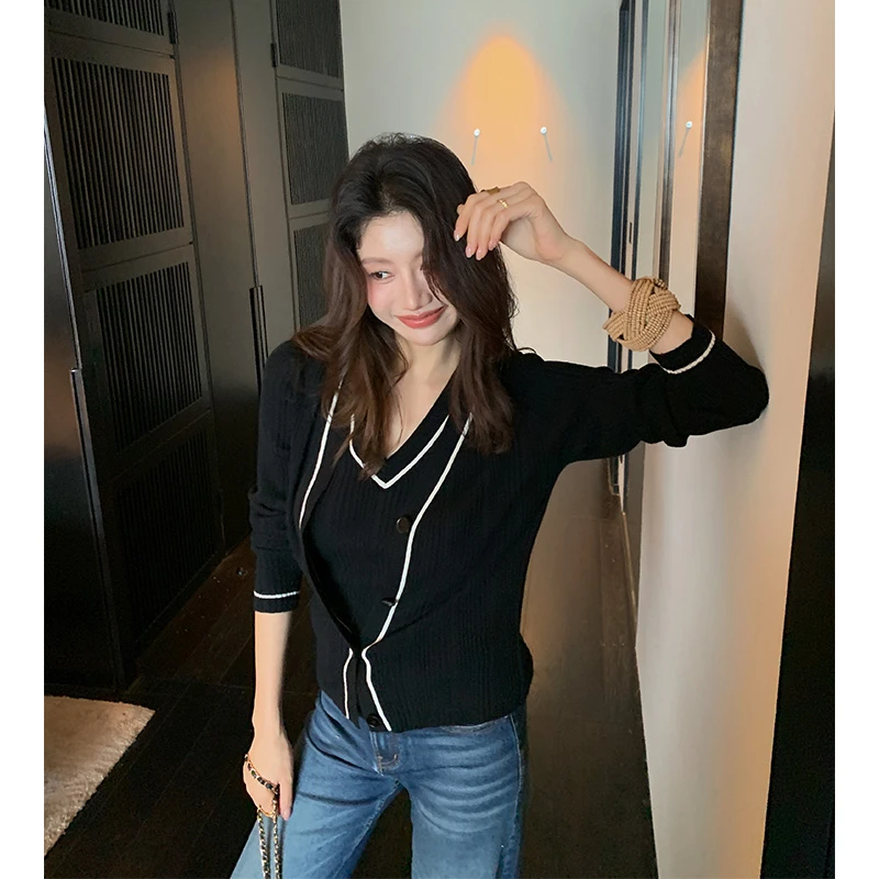 【ALONE SAVOR】龍喜儿深谙地平线 羊毛针织开衫背心套装ZJ862