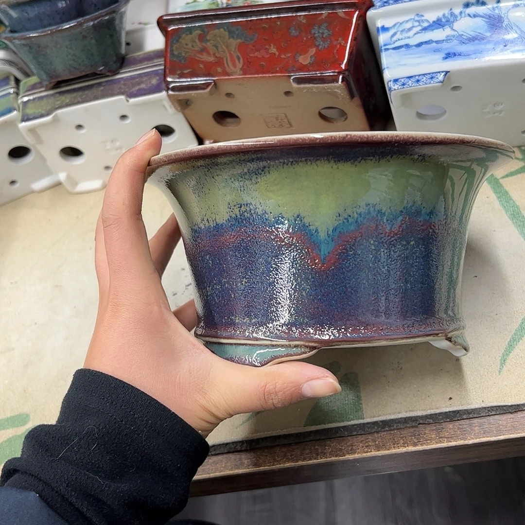 花盆紫砂626号瑕疵19.5/10cm窑变