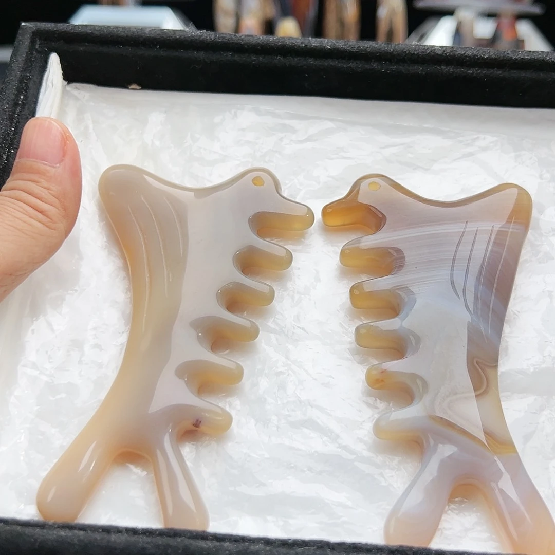 未镶嵌玛瑙/玉髓珠宝半成品随机2发一