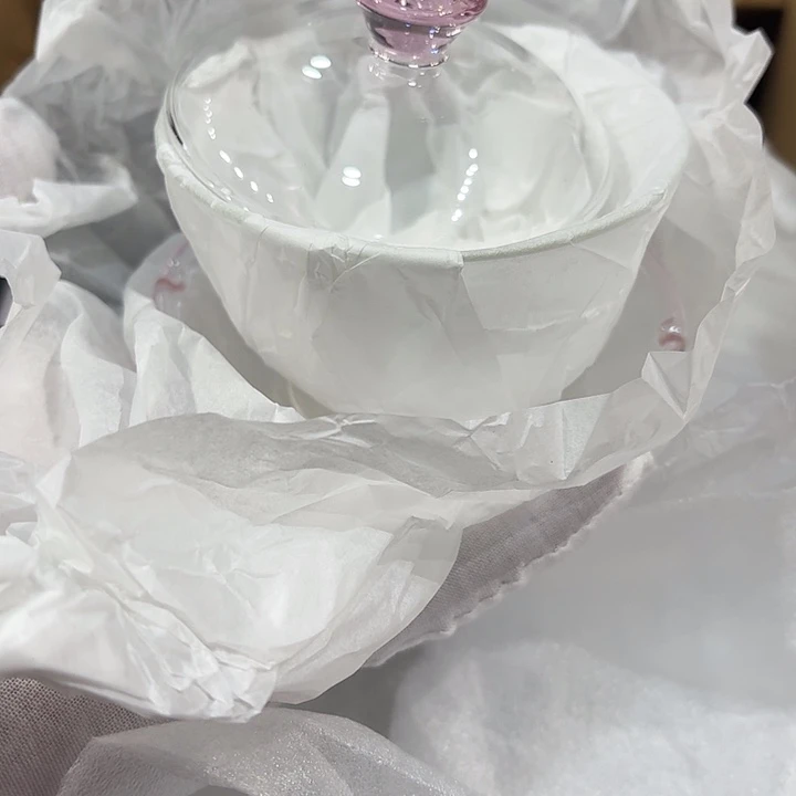 粉色沁莲盖碗 特价包邮