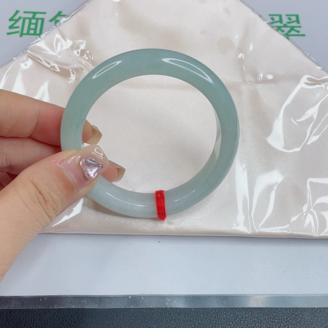 依***然翡翠未镶嵌手镯冰胶蓝手镯