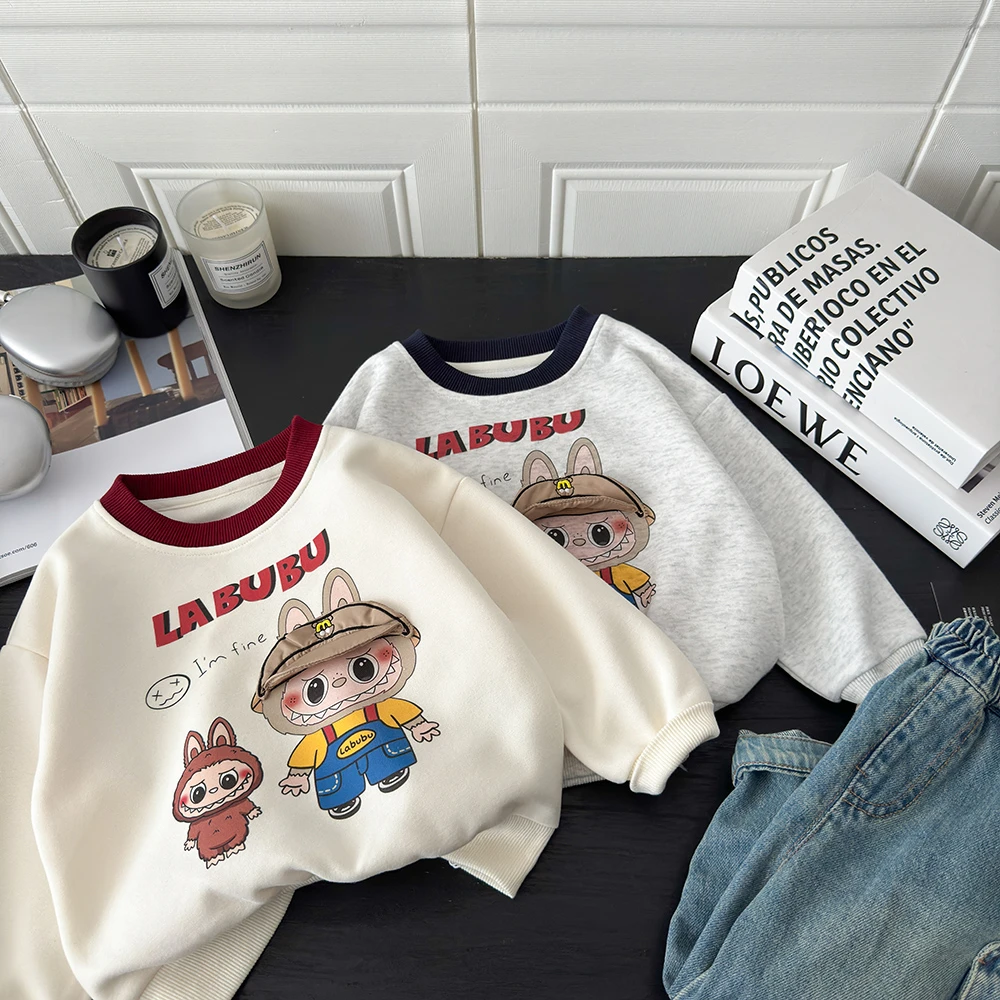 秋季卡通风套头A类男女通用卫衣长袖童装卡通洋气宽松韩版