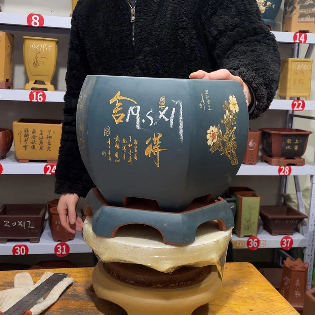 紫砂天心紫砂手工花盆